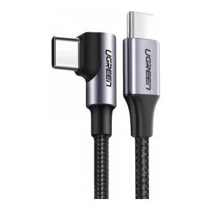 Ugreen USB-C to Angled USB2.0-C Round Cable 1m Gray Black
