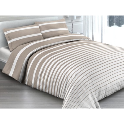 Gipetex Natural Dream Talianská obliečka bavlna Rigato beige 140x220 70x90