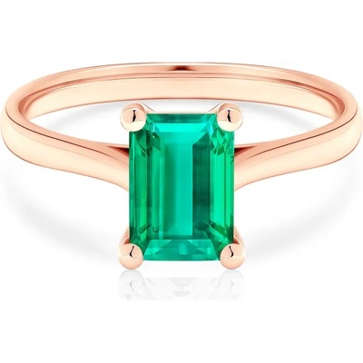 SAVICKI Годежен пръстен Savicki: розово злато, смарагд