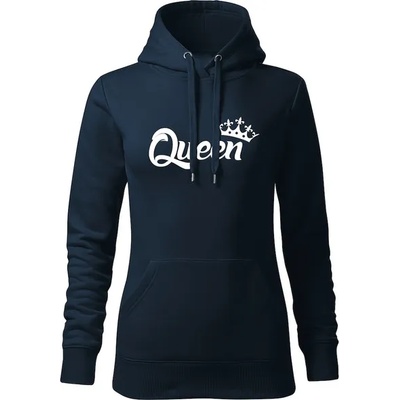 DRAGOWA дамски суитшърт с качулка, Queen, тъмносин, 320г/м2 (5964)