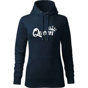 DRAGOWA дамски суитшърт с качулка, Queen, тъмносин, 320г/м2 (5964)