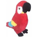 BEPPE Red macaw parrot with bell 28cm 13742 BEPPE