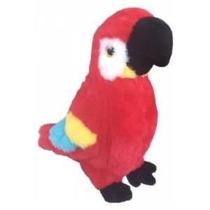 BEPPE Red macaw parrot with bell 28cm 13742 BEPPE