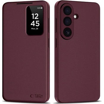 Tech-Protect Активен Калъф за Samsung S26 Plus, Tech-Protect Smart Wallet Book Case, Бордо (5906302390496)