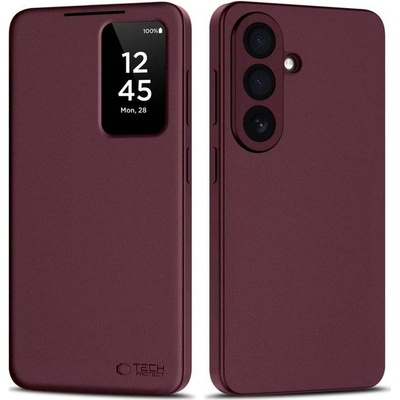 Tech-Protect Активен Калъф за Samsung S26 Plus, Tech-Protect Smart Wallet Book Case, Бордо (5906302390496)