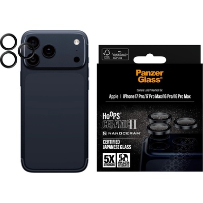 Panzer Протектор за камера PaznerGlass Hoops Ceramic II за iPhone 17 Pro/iPhone 17 Pro Max/iPhone 16 Pro/16 Pro Max