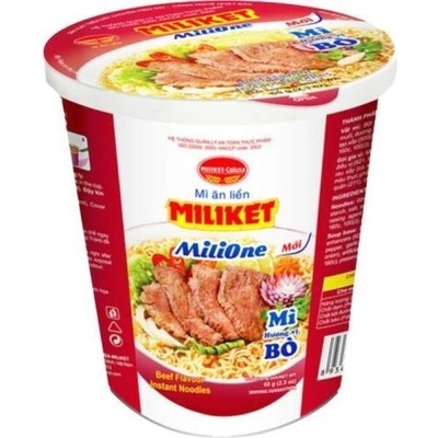 Miliket instantní nudle v misce s hovězí příchutí 65 g
