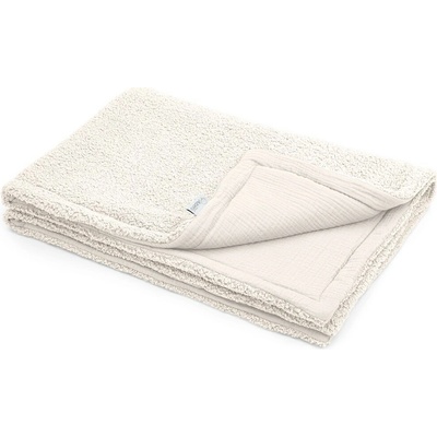 ALBERO MIO Detská deka COTTON MUSLIN & BOUCLE vanilka