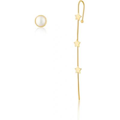 JwL Luxury Pearls pozlacené asymetrické náušnice JL0811