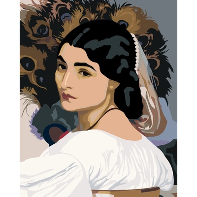 ZUTY Maľovanie podľa čísel ČIERNOVLASÁ ŽENA Rámovanie Rozmer 80 x 100 cm