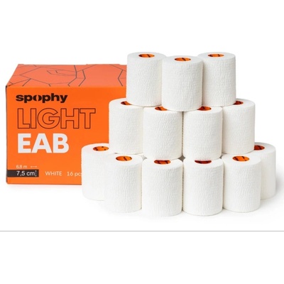 Spophy Light EAB Tape elastická adhezivní bandáž bílá 7,5 cm x 6,8 m 16 ks
