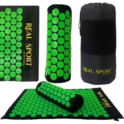RealG RC020 Akupresúrna podložka + vankúš 70 x 41 cm, čierna a zelená