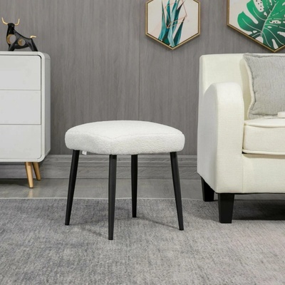HOMCOM Čtvercový taburet 42x42x47 cm | krémový