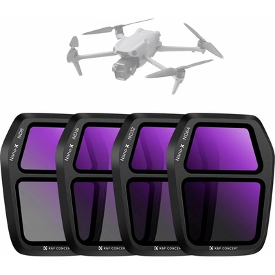 Kf Filtr Sada šedých filtrů Šedý filtr ND 4v1 ND8 ND16 ND32 ND64 pro DJI AIR 3S / - SKU.2339