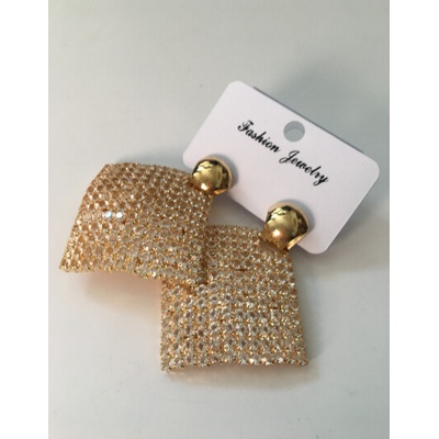 Fashion Jewelry náušnice štrasové zlaté 4-JP480