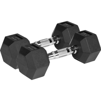 Rebel RBA-2325-5 Pogumované litinové činky HEX 2 x 5 kg