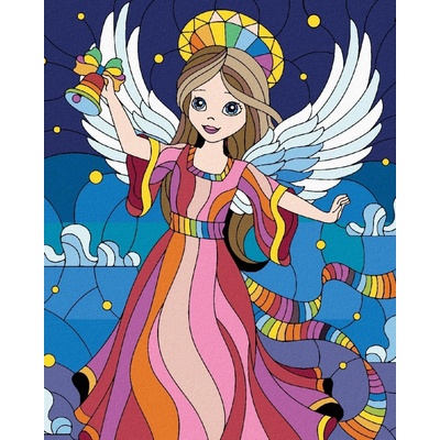 zuty Malování Podle Čísel Žena Barevný Anděl 80 x 100 Cm Plátno 8596530089780