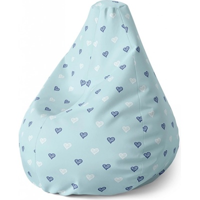 Sablio sedací vak Pear srdce na modré 140 x 100 x 25 cm