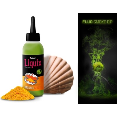 Delphin Fluo Dip D Snax LiquiX Mušle-Koření 100 ml