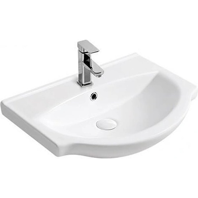 Inter Ceramic Мивка за баня 5615, Inter Ceramic, монтаж върху мебел, порцелан, бял гланц, 56х15х42см (5615)