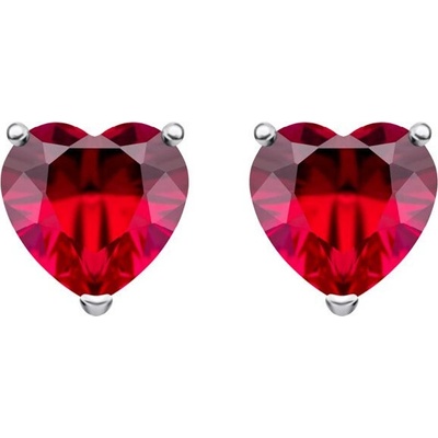 Preciosa strieborné náušnice Cher s kubickú zirkónia 5237 63 červené