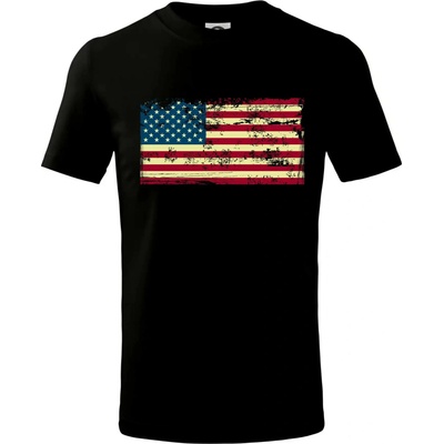 Americká vlajka stará tričko detské čierna