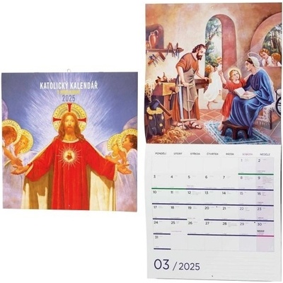 nástěnný Katolický s modlitbami / 28,5xm x 28,5cm 28,5cm x 57cm rozloženo / BNL11-25 2025