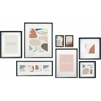 Giftdecor Nástěnné fotorámečky Mural, 8 rámečků různých velikostí, černé – Zbozi.Blesk.cz
