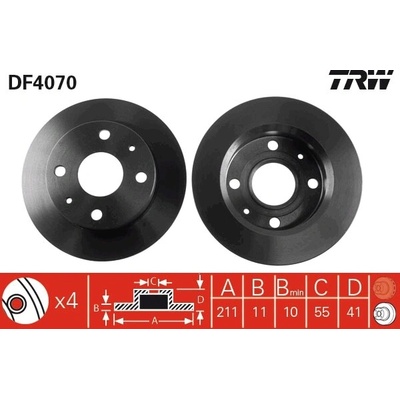 TRW Brzdový kotúč DF4070