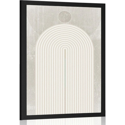 Plakát moderní béžová duha Mid-Century - 40x60 no frame