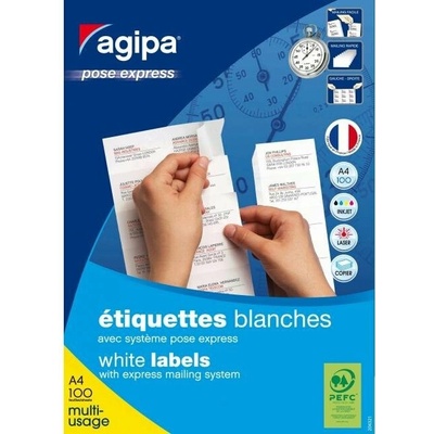 Etikety univerzálne 105x37mm Express Agipa A4 100 hárkov