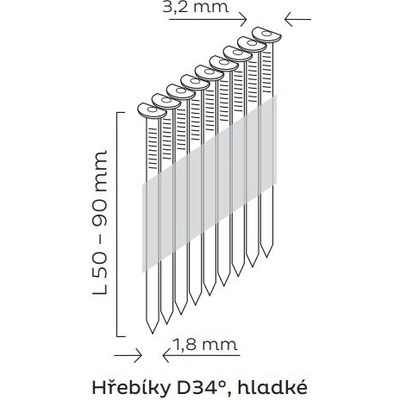 KMR hřebíky 2,9x50mm k typ 3890 + GAS (2.000ks)