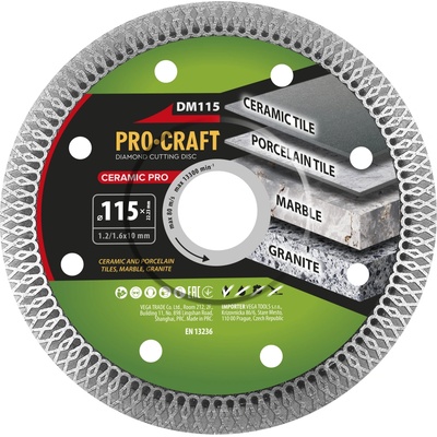 Procraft DM115 Ceramic PRO - diamantový řezný kotouč
