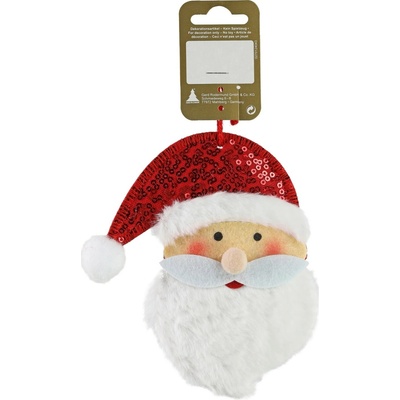 GEROMA Vánoční ozdoba Santa Claus filc červeno-bílý 12 x 14 cm