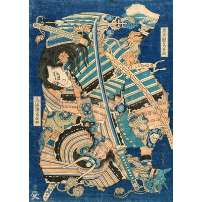 Grafika - Puzzle Hokusai - Kamakura no Gengoro Seizing Torinoumi Tasaburo - 500 piese