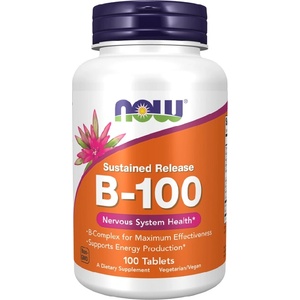 NOW NOW Vitamin B-100 Sustained Release, 100 Tablets - fitnesdobavki - 44,79 лв