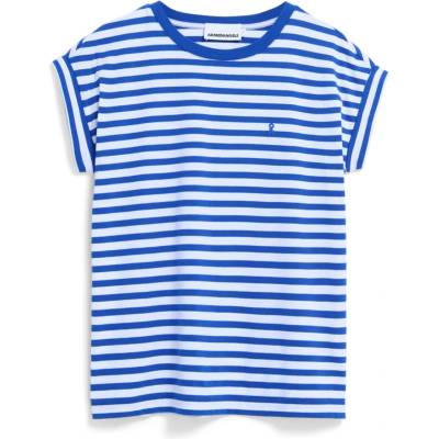 Armedangels Дамска тениска ARMEDANGELS Women's Idaara Stripes T-shirt - White / Dynamo Blue - размер XS (916-2765-1011)