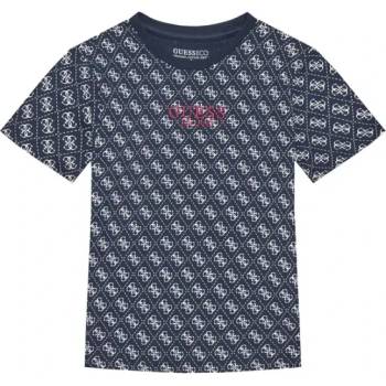 GUESS Тениска с къс ръкав за момче в тъмно син цвят с бели лога Guess