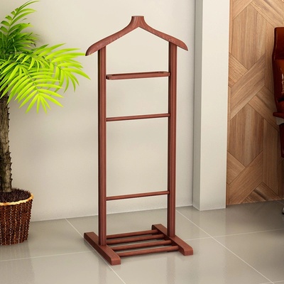 TopMebel Бета дървен закачалка за под в орехов цвят 48x35x120см