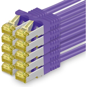 1aTTack. de Cat. 7 network cable 1m purple pack of 10 Cat7 Ethernet cable network LAN cable raw cable 10 Gb s SFTP PIMF LSZH set patch cable with Rj 45 plug Cat. 6a - 4251073616766