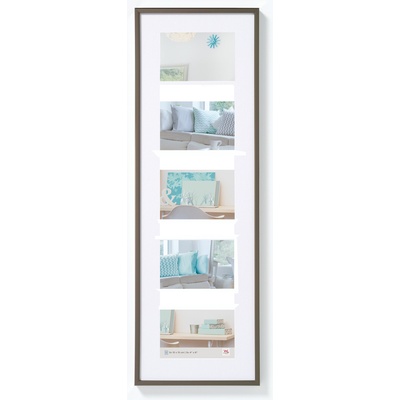 walther design picture frame steel 5X 10x15 cm gallery with passe-partout, New Lifestyle plastic frame KV515D