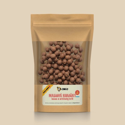 DINGO mäsové guličky losos a arktický krill 12mm 150 g