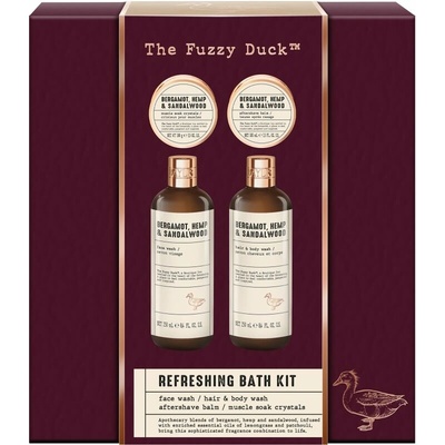 Baylis & Harding The Fuzzy Duck mycí gel na tělo a vlasy 250 ml + mycí gel na obličej 250 ml + balzám po holení 100 ml + sůl do koupele 100 g