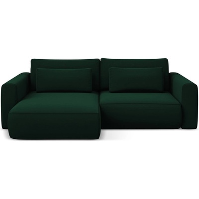 makamii Зелен кадифен разтегателен ъглов диван с място за съхранение (ляв ъгъл) Kapua - Makamii (KAPUA_LCF_S_3_P1_C24)