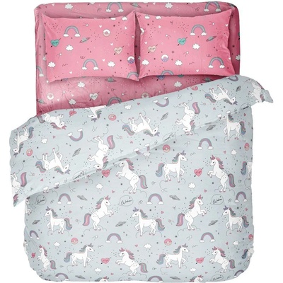 Dilios Двоен спален комплект ЕДНОРОГ 100% памук
