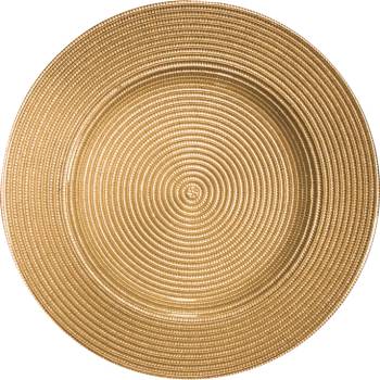 Horecano HORECANO-WICKED-Подложна чиния стъкло Ø32cm GOLD/CIRCLES (HC-59409/59231)(SML 170) (0159409)