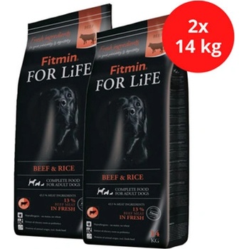 Fitmin dog For Life Beef & Rice 2 x 14 kg