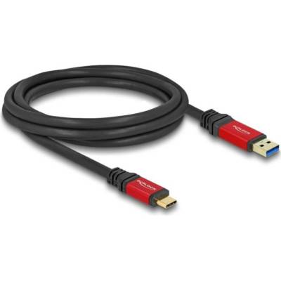 Delock 80618 USB USB-A zástrčka USB-C ® zástrčka 2m černý červený
