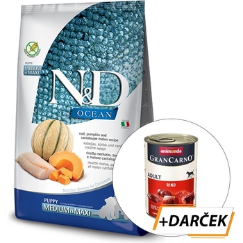 N&D Ocean Pumpkin Grain Free Puppy Medium & Maxi, Cod & Cantaloupe melon 12 kg