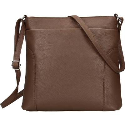 Dámská kožená crossbody kabelka Italia Emma tmavě hnědá